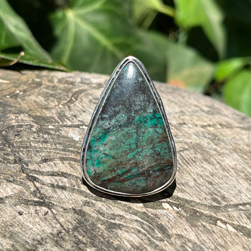 Size 8.75 925 silver plated African turquoise ring